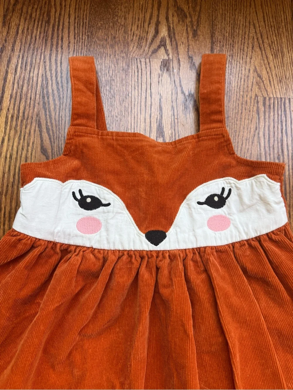 Gymboree Rust Orange Fox Applique Corduroy Dress Sz 6
